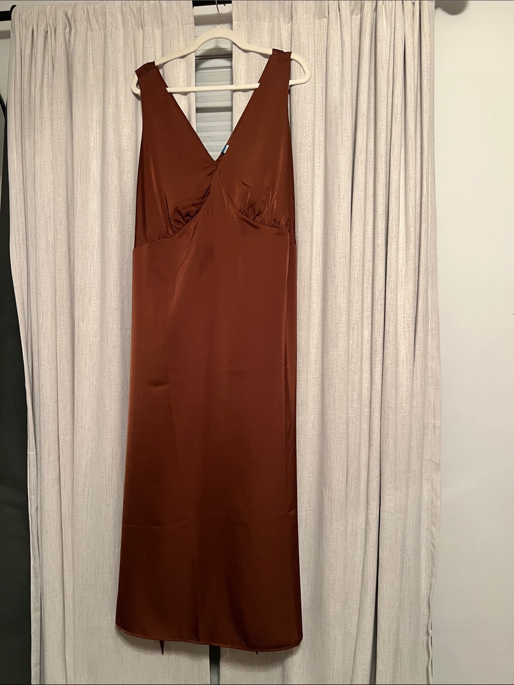 Old Navy Copper-Brown Satin Slip Gown